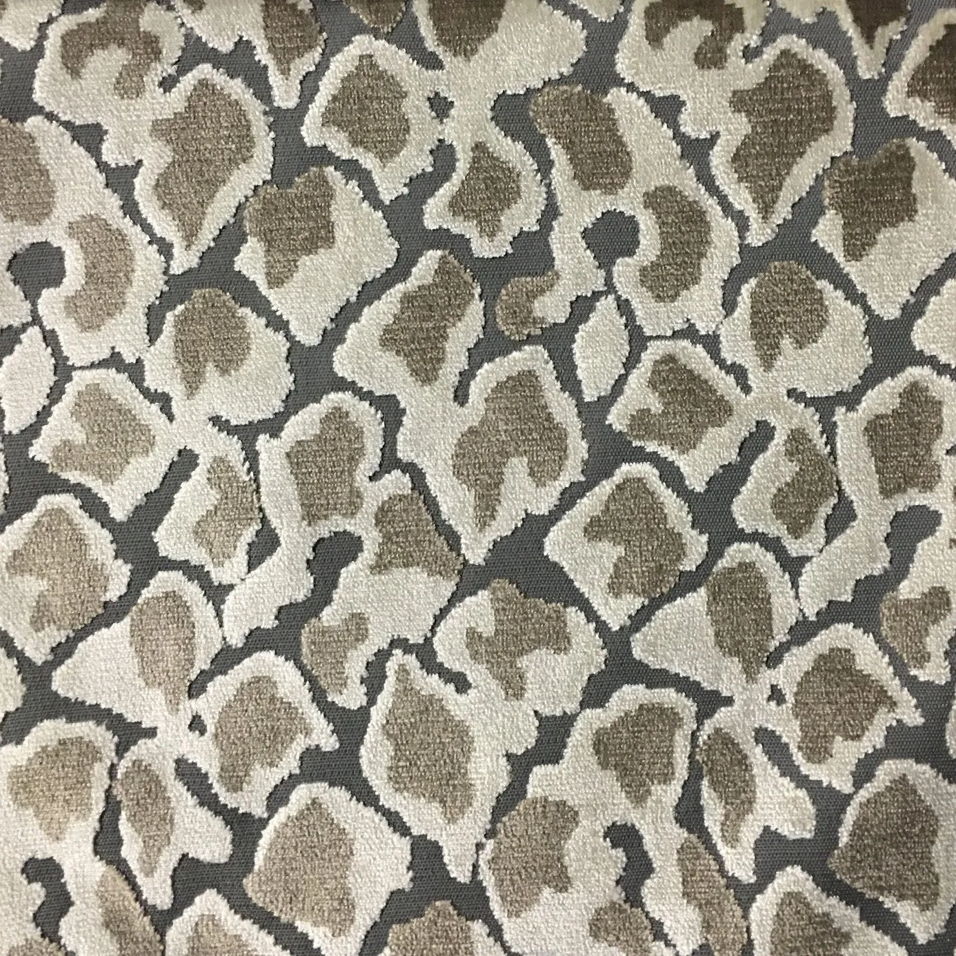 SWAGGER - LEOPARD PATTERN CUT VELVET UPHOLSTERY FABRIC BY THE YARD