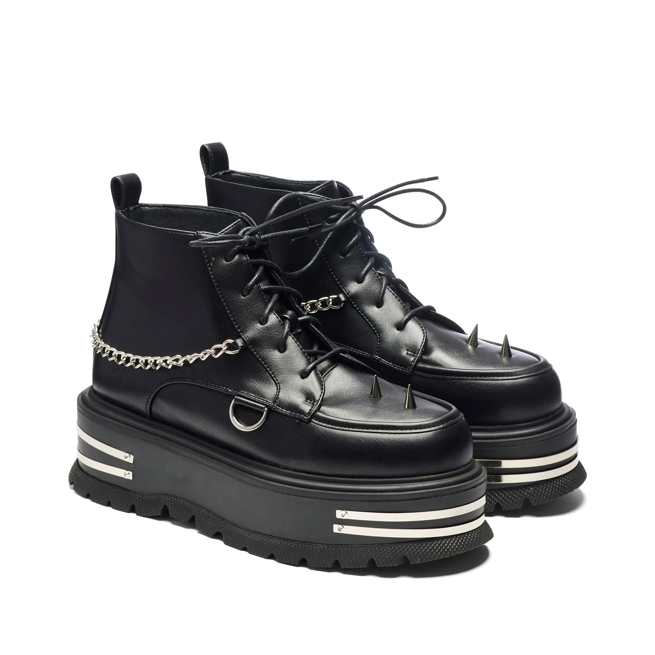 The Silence Platform Grunge Boots - Black