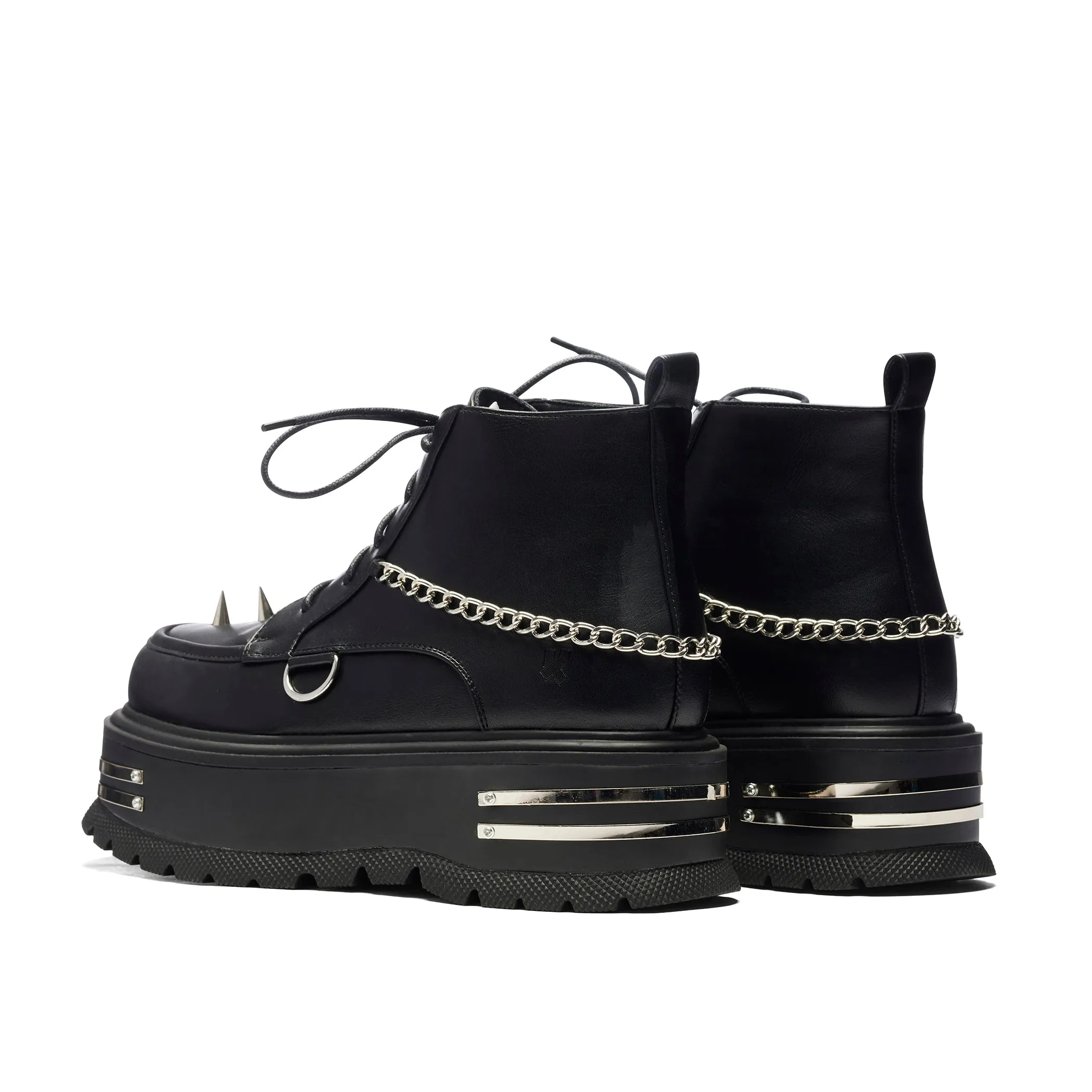 The Silence Platform Grunge Boots - Black