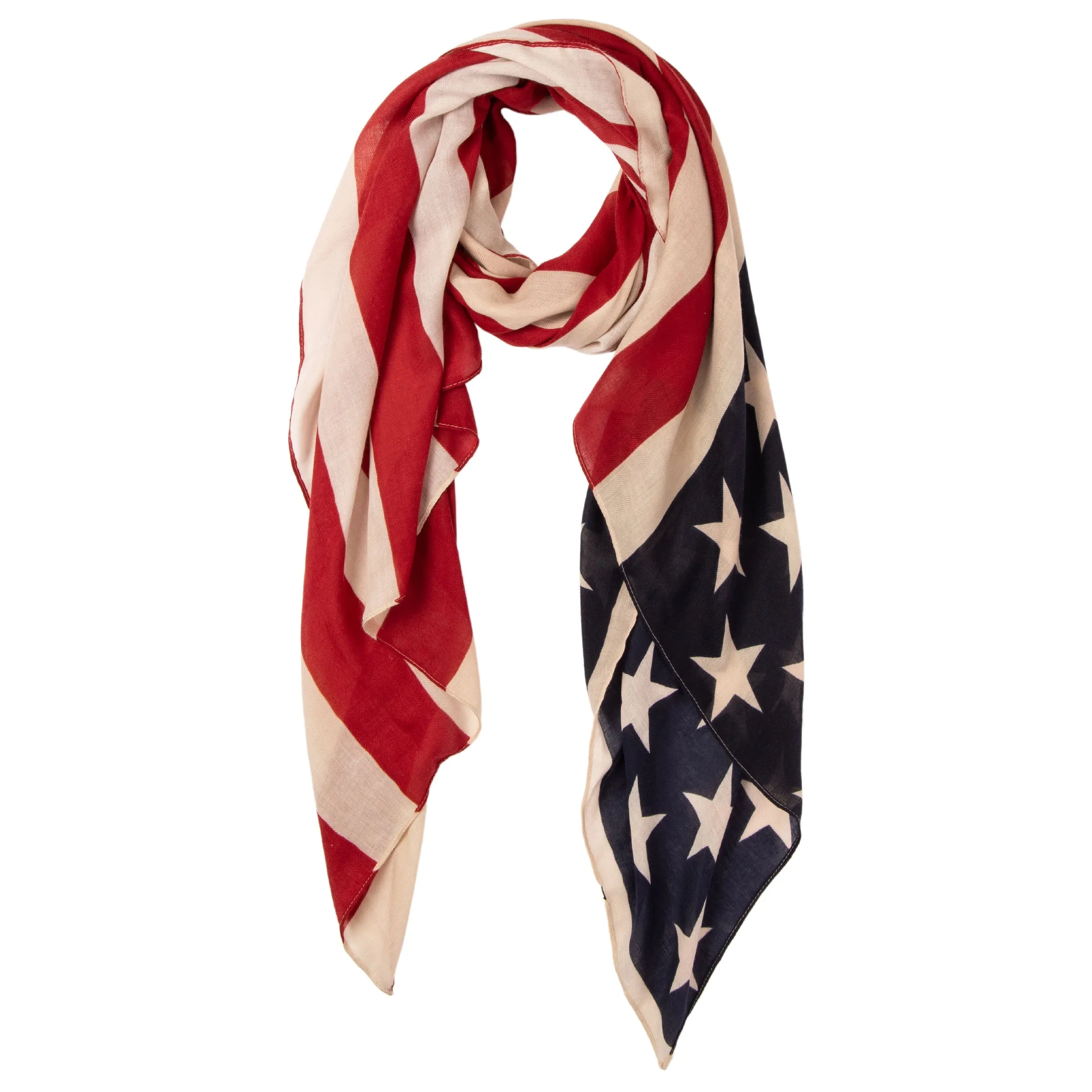 Womens BaySky Woven American Flag Scarf